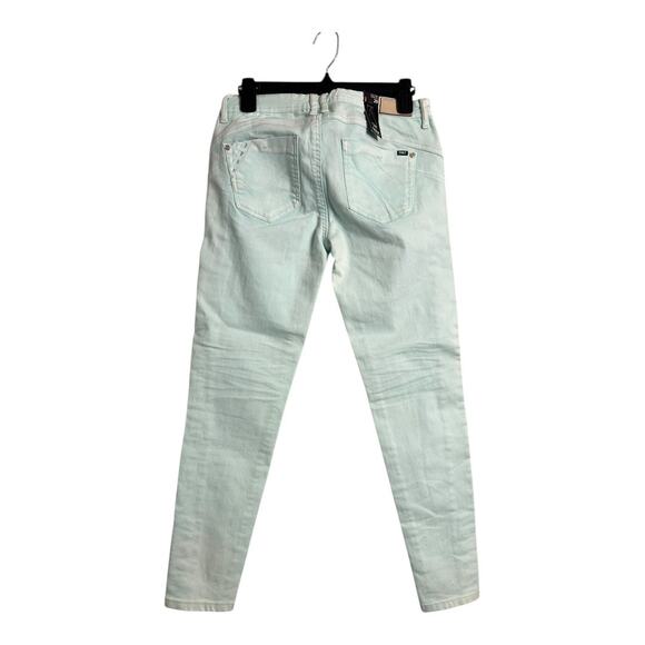 NWT Only Low Rise Jegging Distressed Turquoise denim Second Skin 29 - Picture 9 of 10